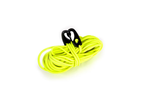 Sandow jaune fluo adapté au Fil Safe 1 de Bags and Bike. Tendeur élastique ultrarésistant fabriqué en France, 805cm. 